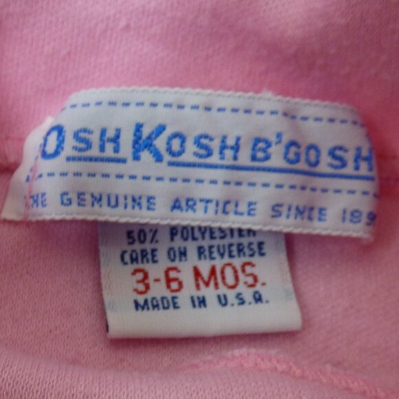 Vintage Oshkosh B'Gosh Overall & Turtleneck Set, Size 3-6 Months - Picture 3 of 4